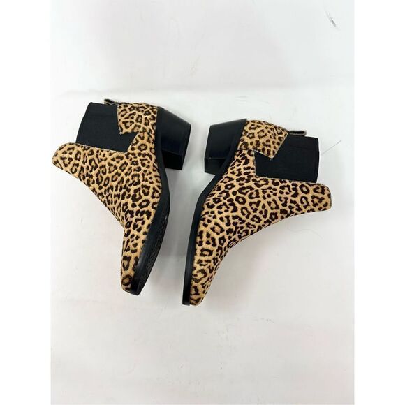 Cole Haan Chelsea Booties Women's 7.5B Calf Hair Leopard Print Ankle Almond Toe - Picture 6 of 11
